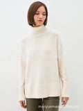 Women Work Business Casual Sweats Knitted High Collar Loose Sweater
