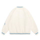 Men Cotton Padded Jacket Coat Winter Loose Letter Embroidery Cotton Casual Long-Sleeved Jacket Baseball Uniform
