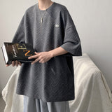 Men T Shirt Wave Pattern Short Loose Summer