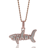 Jewelry Shark Alphabet Hip Hop Necklace with Zircon St. Valentine's Word Up Spectrum