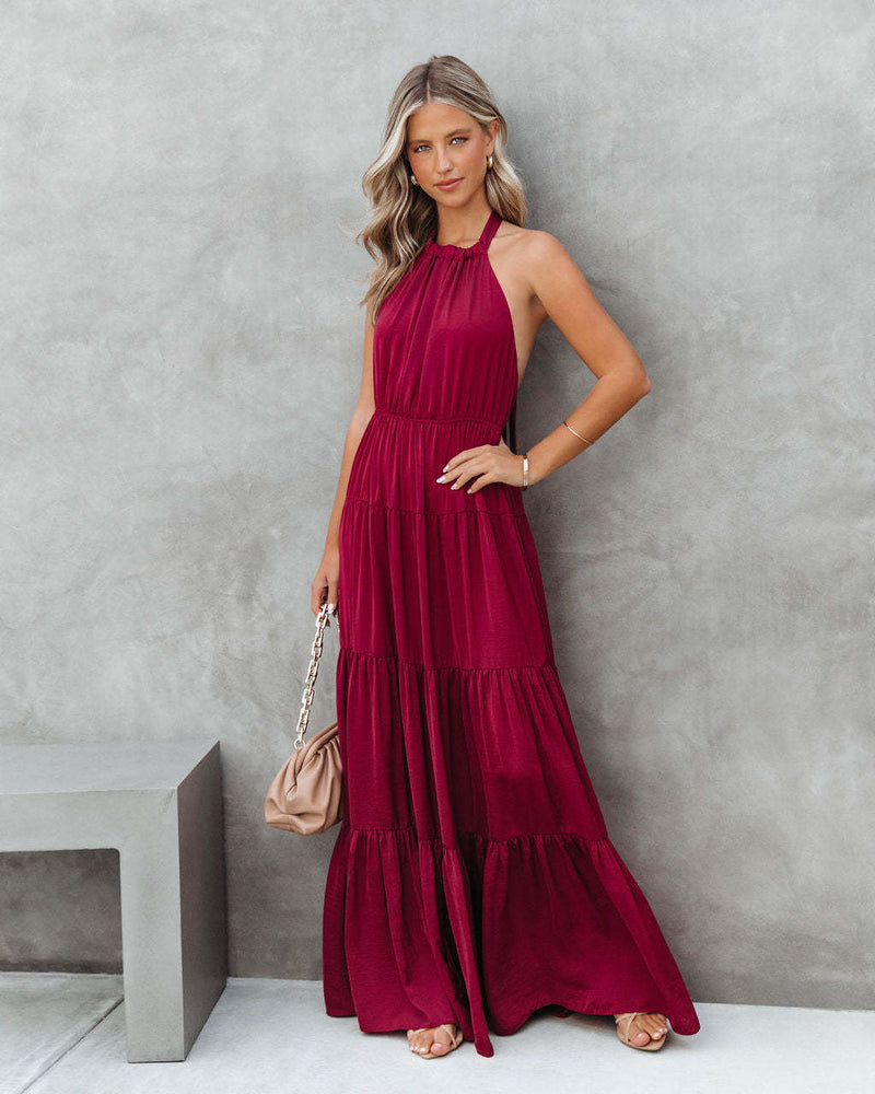 Women Dress Summer Temperament Gathers Stitching Dress