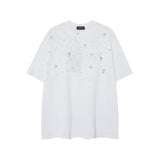 CHH Chrome Heart T Shirts CH Gypsy Hot Diamond Cross Crew Neck Short Sleeve T-Shirt