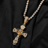 Jewelry Copper Set 5A Zircon Rose Cross Pendant Necklace Angel Pieces Egypt Pieces Jesus Pieces