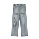Men Jeans Loose Tie-Dye Gradient Wide Leg