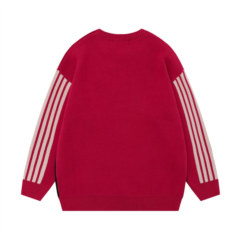 Men Sweater Stitching Letter Sweater Casual