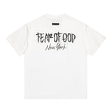 Fog Essentials T Shirts Letter Pattern Crew Neck Short Sleeves