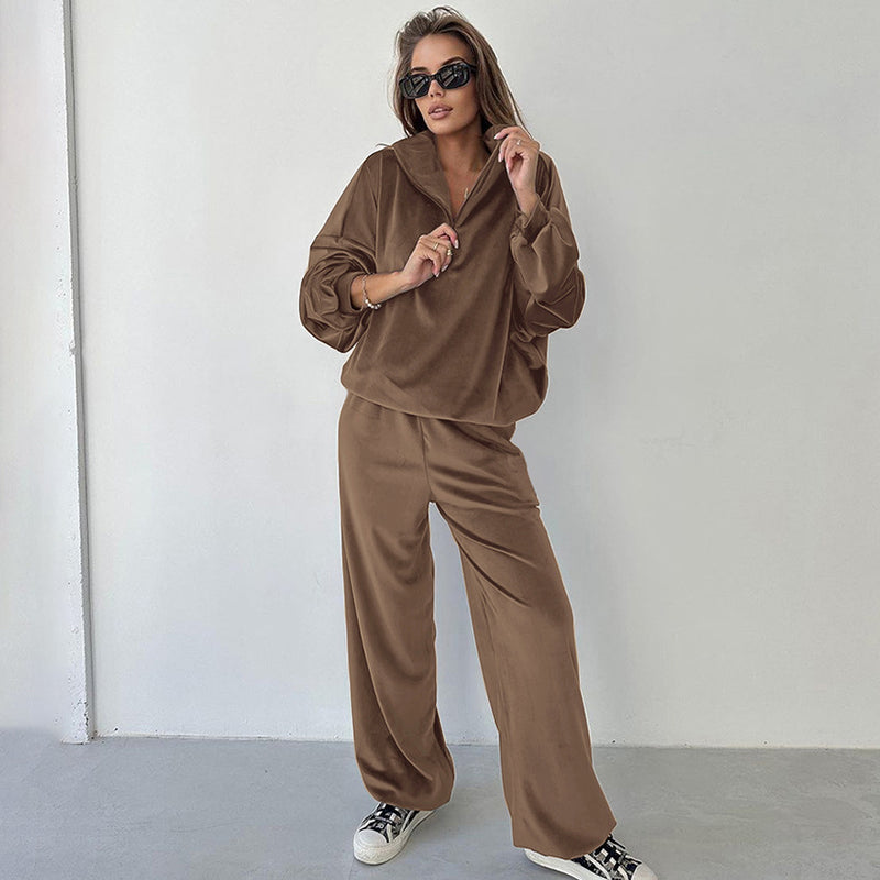 Women Co-Ords Casual Fashion Suede High Waist