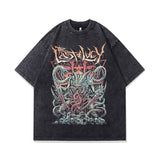 Men T-shirt Cartoon Anime Print Retro Loose