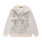 Women Sweater Vintage Angel Jacquard College Style