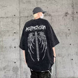 Men T Shirt Heavy Summer Loose plus Size Retro Distressed