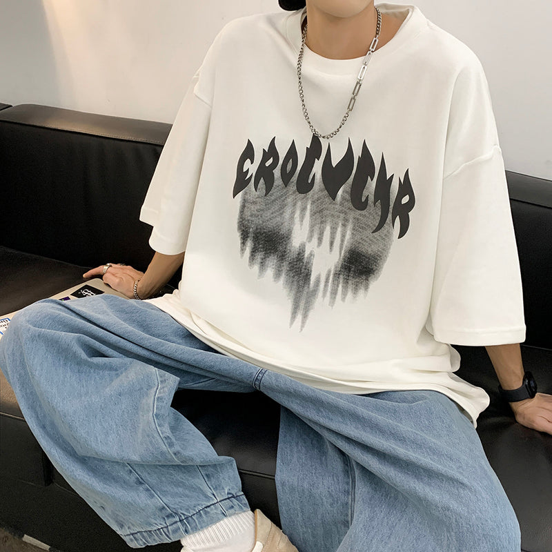 Men T Shirt Summer Versatile Creative Printing