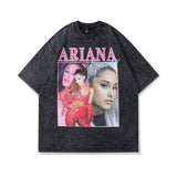 Men T-Shirt Vintage Bili Singer Print Distressed