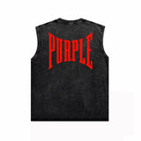 Purple Brand Distressed Tank T Shirts Distressed Sleeveless T-shirt Vest