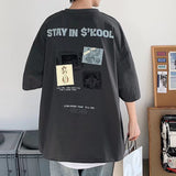 Men T Shirt Cotton Summer Loose Bottoming Shirt