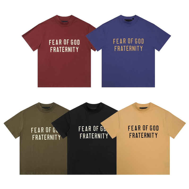 Fog Essentials T Shirts Autumn/Winter FOG Letter Crew Neck Short Sleeves
