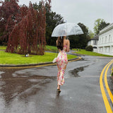 Women Dress Flower Pattern Fashion Sexy Dress