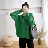 Women Pullover Sweater Loose Retro Knitted Pullover Sweater