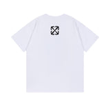 Off White T Shirts OW Madonna Oil Pattern Crew Neck Short Sleeves