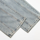 Men Jeans Stitching Topstitching Loose