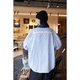Unisex Shirt Vintage Stripe Loose Long Sleeve