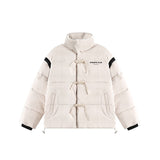 Unisex Coat Cotton-Padded Jacket Graceful Stand Collar Coat