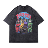 Men T-Shirt Skeleton Vintage Print Distressed