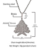 Jewelry Zircon Christmas Tree Hip Hop Pendant Necklace Spectrum