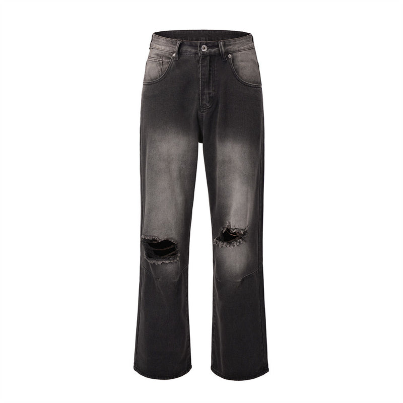 Men Jeans Punk Hip Hop Loose Hole Old
