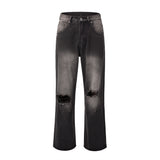 Men Jeans Punk Hip Hop Loose Hole Old