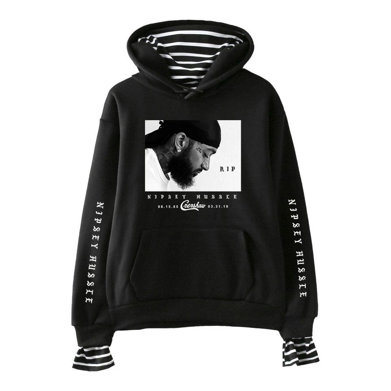 Nipsey Hussle Hoodie Rap Singer Trend False Two-Piece Sweaters (Part 3)
