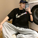 Men T Shirt Summer Versatile Loose Fit