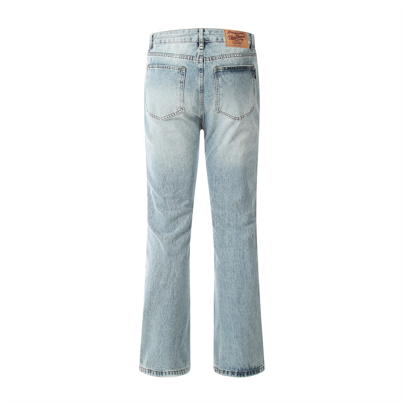 Men Jeans Knife Ripped Retro Loose Casual