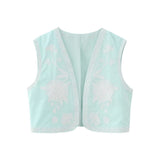 Women Vest Casual Vest Embroidery