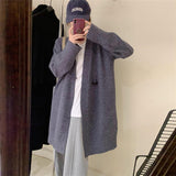 Women Knitted Cardigan Vintage Cardigan Thickened Sweater