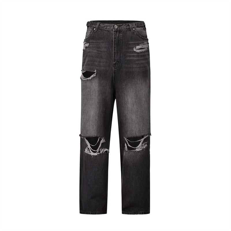Men Jeans Loose Hole Punk Distressed