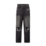 Men Jeans Loose Hole Punk Distressed