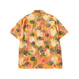Short Sleeve Shirt Vintage Floral Full Printed Loose Casual Hawaiian Vacation Shirt