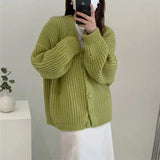 Women Knitted Cardigan Loose Thick Slimming Knitted Sweater