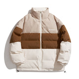 Unisex Coat Color Matching Double-Sided Wear Stand-up Collar Cotton-Padded Clothes