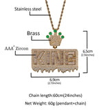 Jewelry KING Letter Pendant Necklace ins Hip Hop Night light Royalty