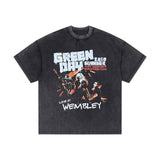 Washed Vintage Punk Band Green Day Dookie Graphic T-shirts