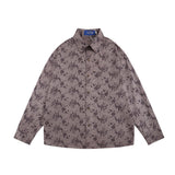 Men Long Sleeved T Shirt Spring and Autumn Floral Shirt Ins Loose Casual Long Sleeves Shirt