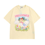 Men T-Shirt Cute Cartoon Retro Loose