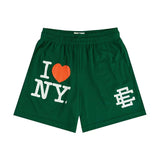 Eric Emanuel EE Shorts I Love New York Mesh Shorts Quick Drying Basketball Speedos