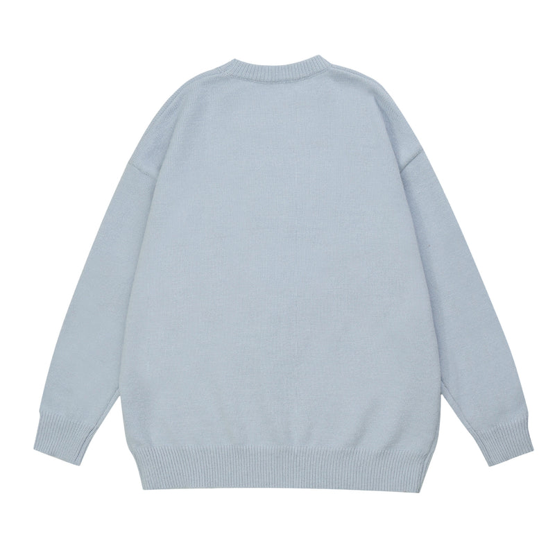 Men Sweater Embroidered Rabbit Sweater Loose