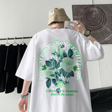 Men T Shirt Rose Pattern Retro Hiphop