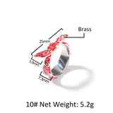 Rings Ring Copper Oil Dripping Cashew Flower Spectrum St. Valentine's