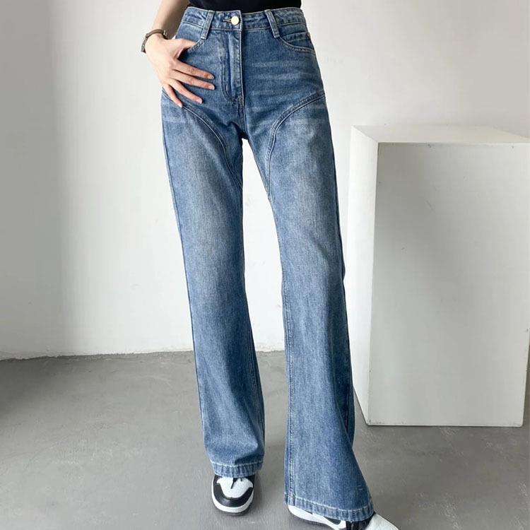 Women Jeans Bell-Bottom Pants Loose Slimming and Tall