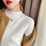 Women Pullover Sweater Loose Solid Color Sweater