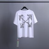 Ow T Shirts Irregular Lines Arrow Print Men and Women